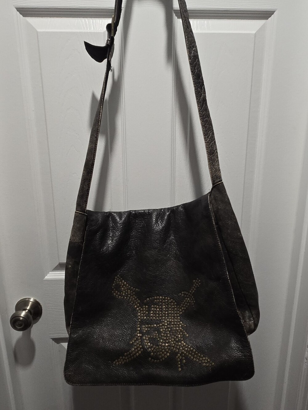 Disney Pirates Of The Caribbean Leather Studded Messenger Bag